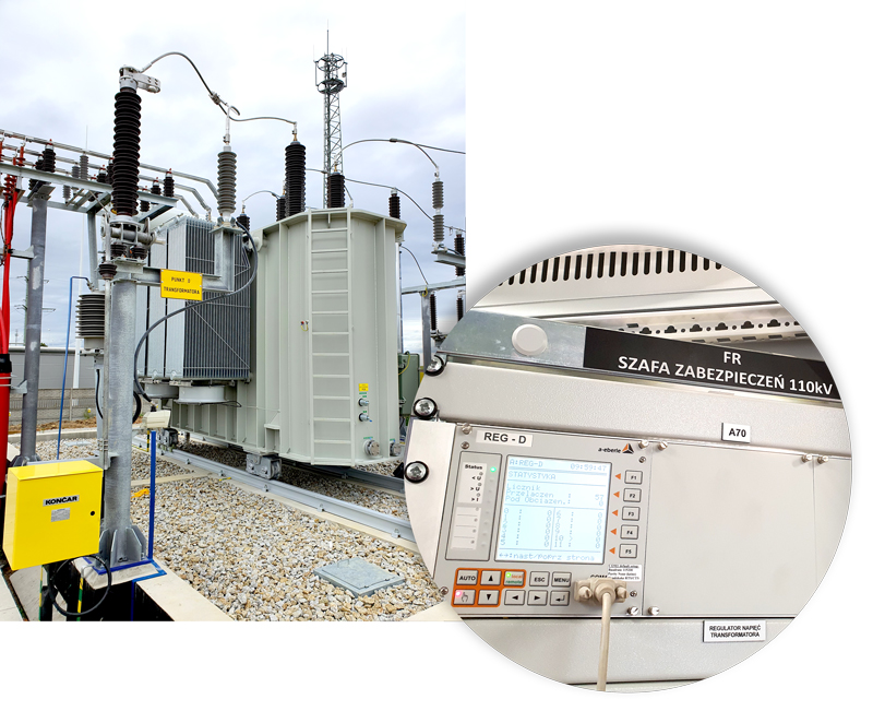 Regulator REG-D 65 MVA 110 kV - wdrożenie konfiguracji, systemu sterowania i nadzoru dla GPO Wielowieś