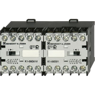 Miniaturowy układ rewersyjny 3P, 24 V DC, 12 A, 5,5 kW, 1NC, K1W12D01MC= 24
